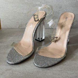 Brand New clear heels with square heels
